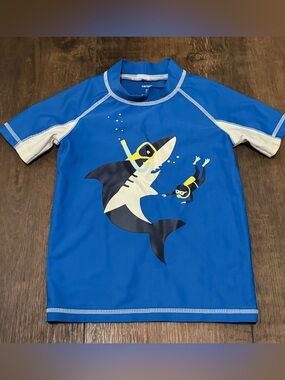Carter's Blue Shark & Diver Rashguard Swim Top